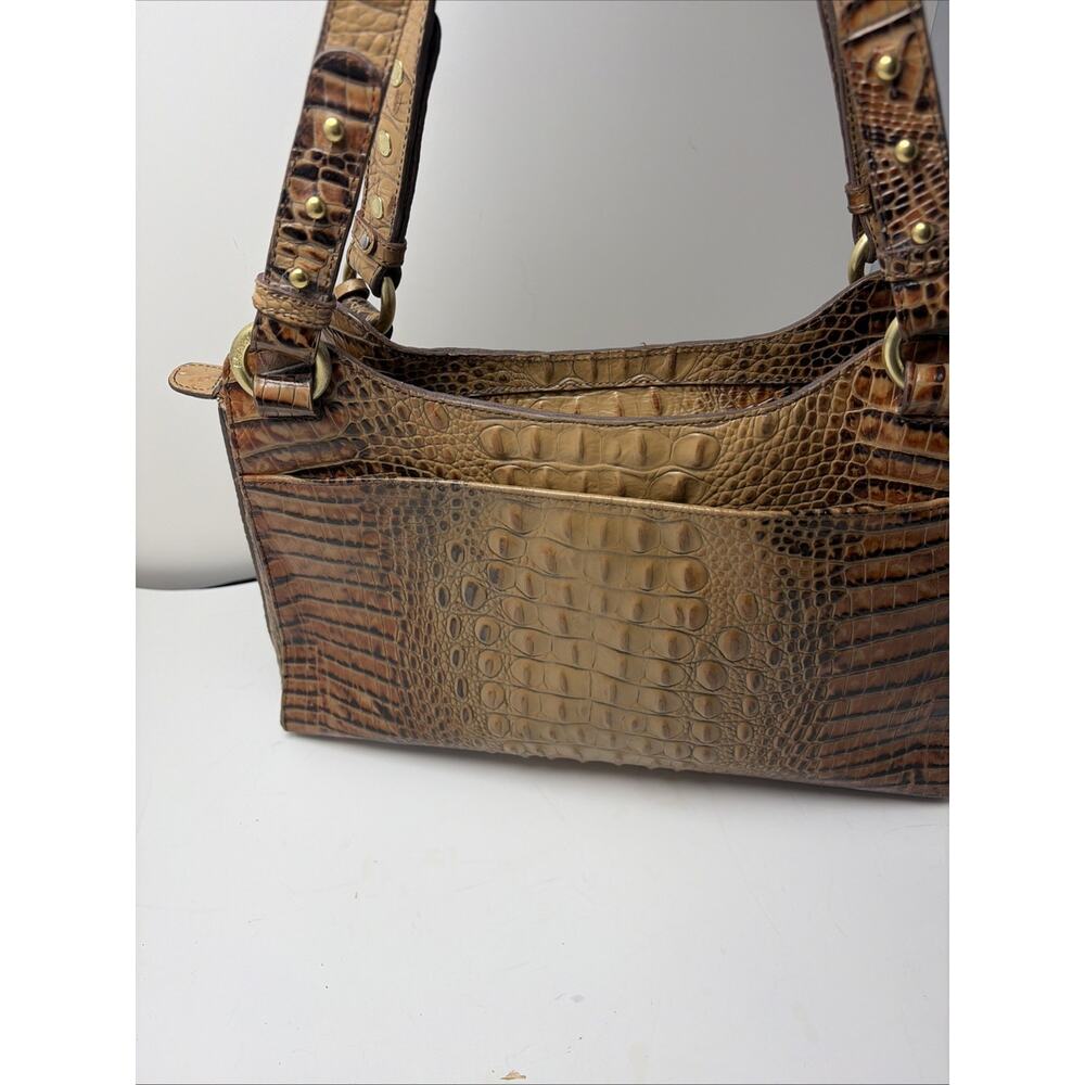 BRAHMIN Melbourne Esme Shoulder Bag Toasted Almond. Tan Brown Double Strap - Picture 7 of 10